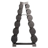 Centr 4 - 14 kg Rubber 12-Sided Dumbbell Set with A-Frame Rack