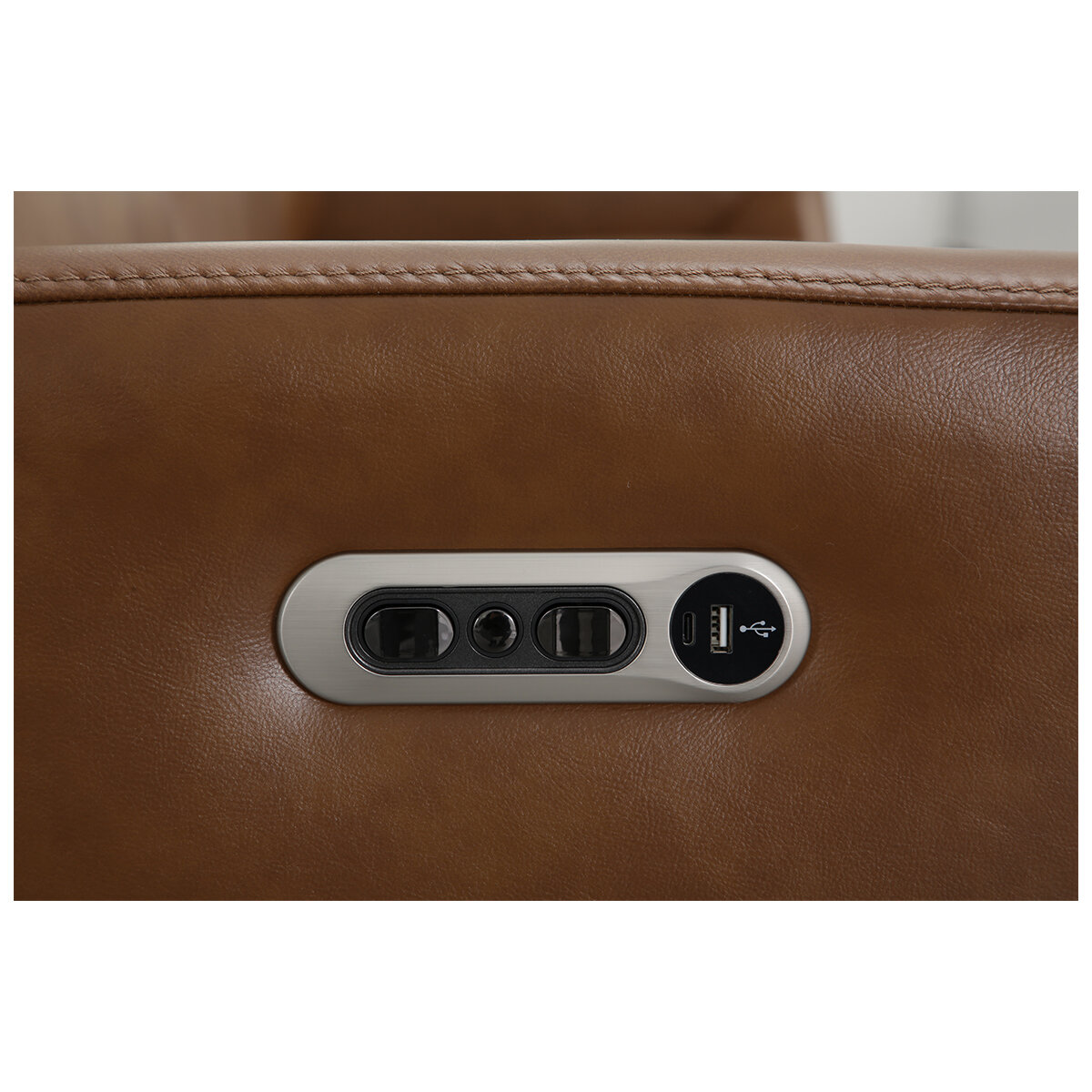 Simon Li Leather Power Reclining Sofa