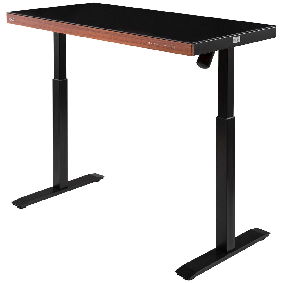 airLIFT Glass Top Electric Height-Adjustable Standing Desk Black