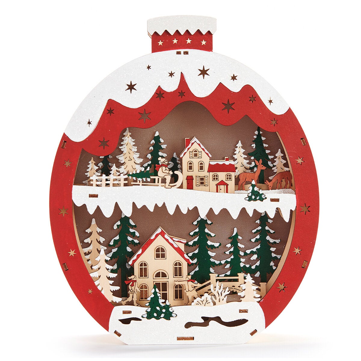 Wooden Holiday Icons Set of 2 - Ornament and Star Wooden Holiday Icons Set of 2 - Ornament and Star
