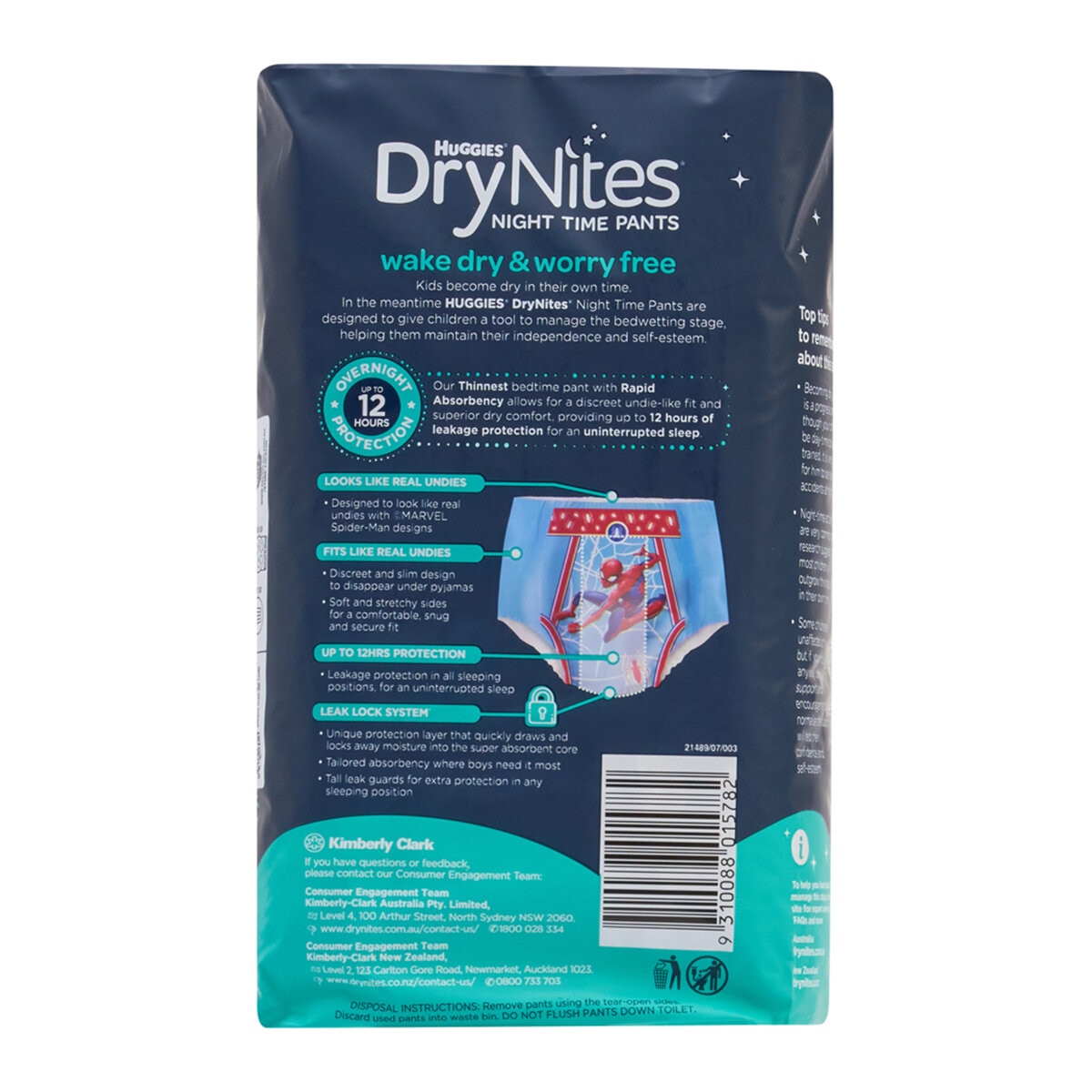 Huggies Drynites Night Time Pants For Boys Size 2-4 Years 30 Count