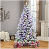 Pre-Lit Glitter Flocked Cashmere Artificial Christmas Tree 2.2m Pre-Lit Glitter Flocked Cashmere Artificial Christmas Tree 2.2m