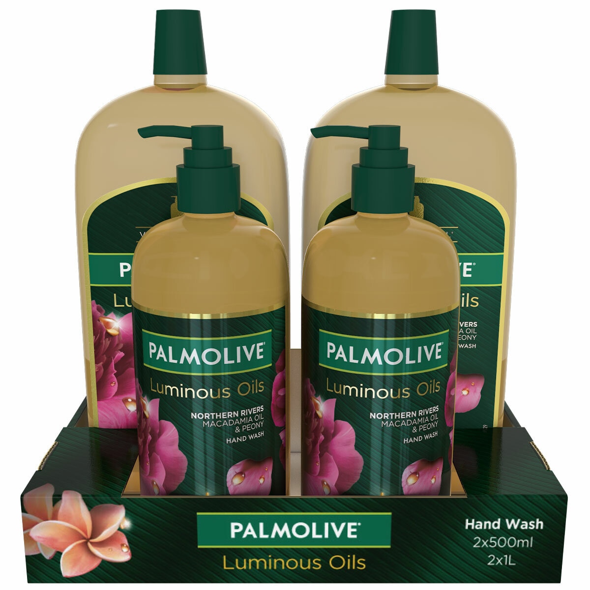 Palmolive Luminous Oils Hand Wash 2 x 1L Refill + 2 x 250ml Pump