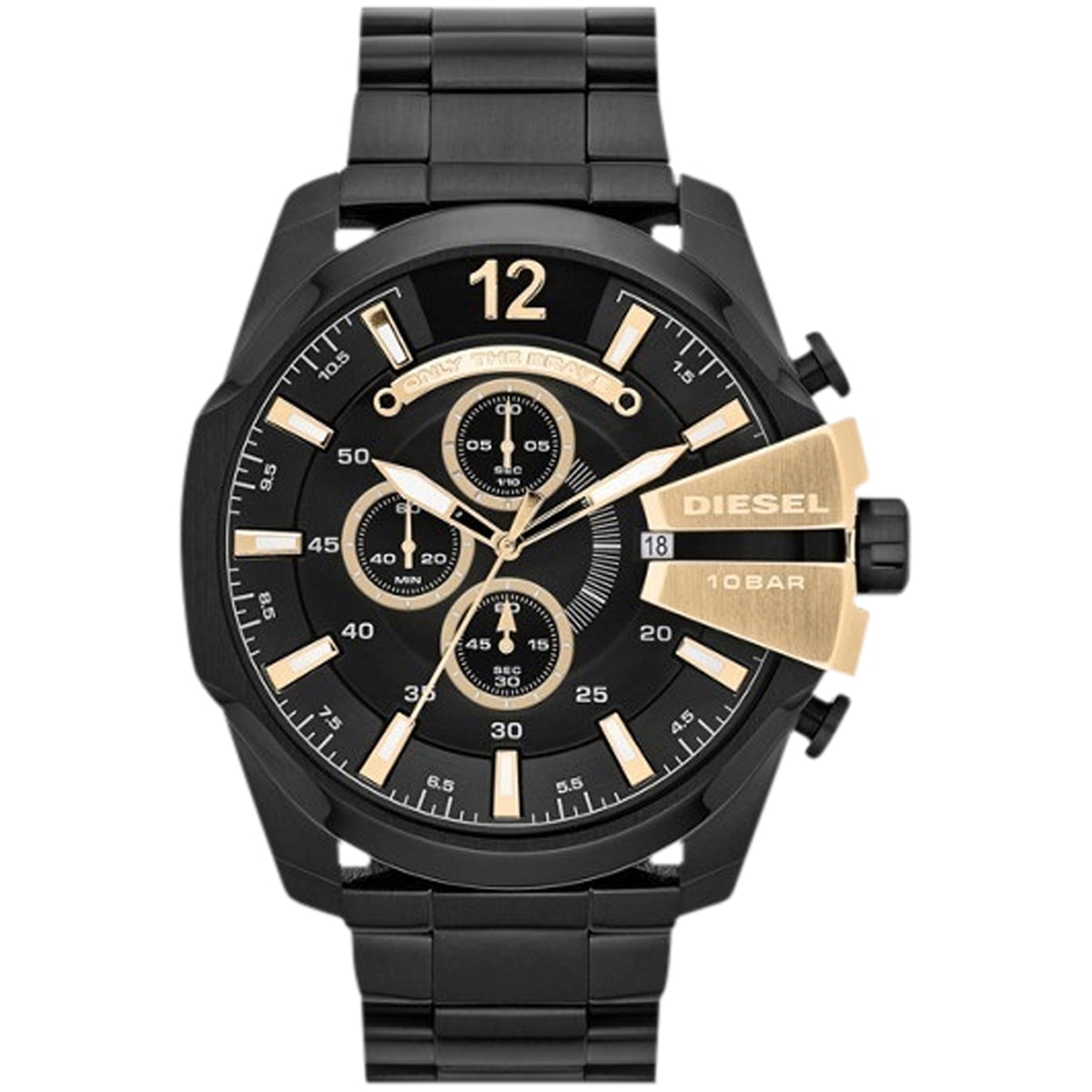 Diesel Mega Chief Chronograph Black Mens Watch - Feb