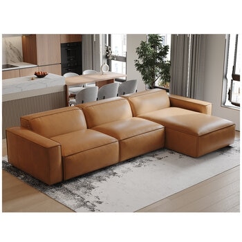 Valencia Montana Leather 3 Seater Sofa Chaise