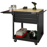 CSPS Tool Cart Rubber wood work Surface (68.6CM) 2 Drawer