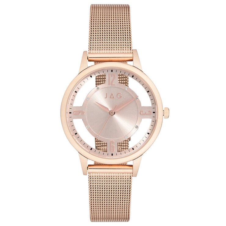 JAG Como Rose Gold Stainless Steel Mesh Bracelet Women's Watch J2704A JAG Como Rose Gold Stainless Steel Mesh Bracelet Women's Watch J2704A