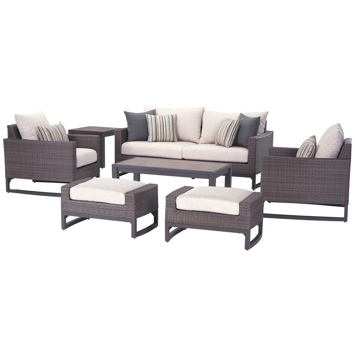 Milea 7 Piece Outdoor Seating Set Brown