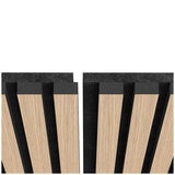 Artika Sonolok Sound-Absorbing Slatted Wall Panel Kit - Oak & Black