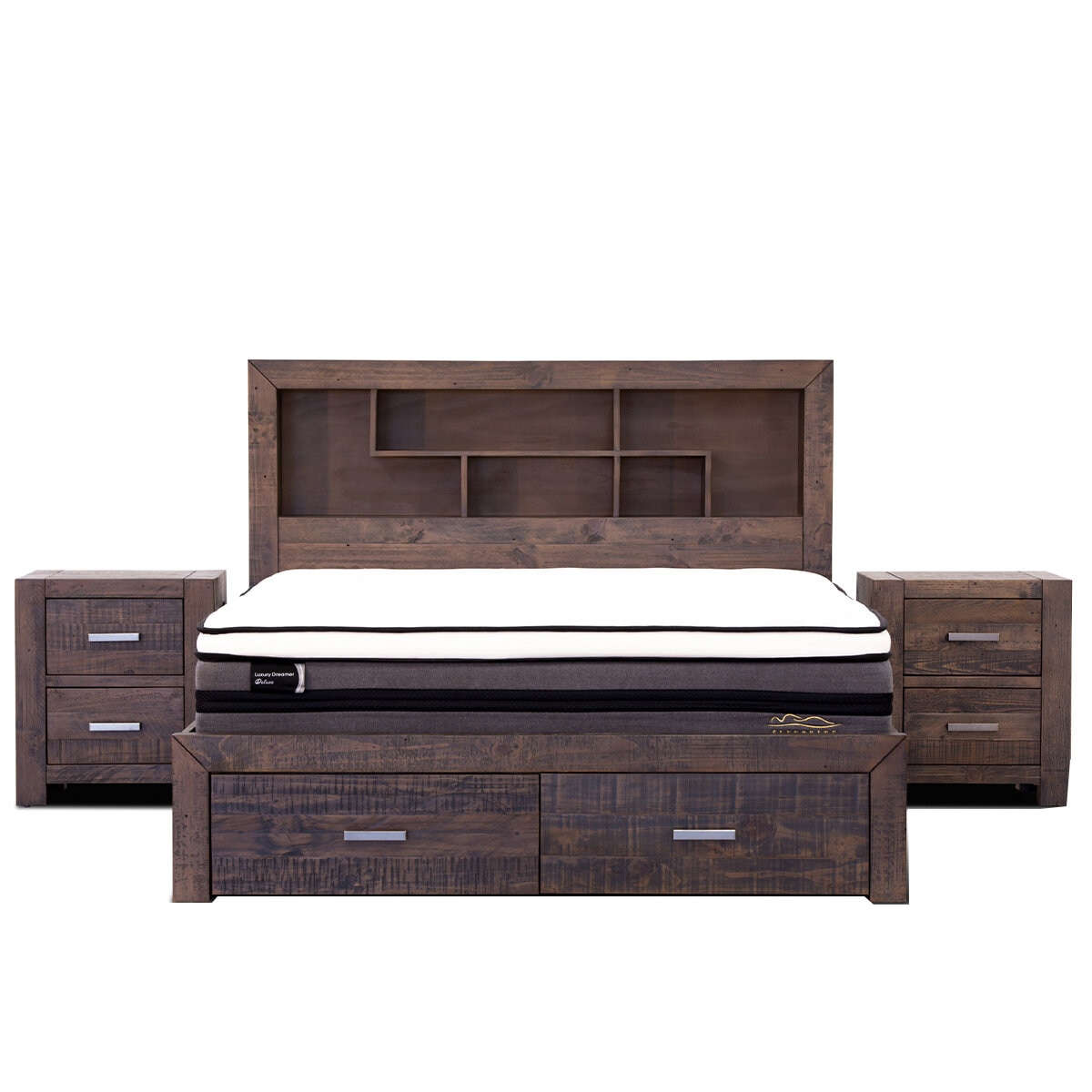 Vivin Sedona 2 Drawer Bookshelf Queen Bed
