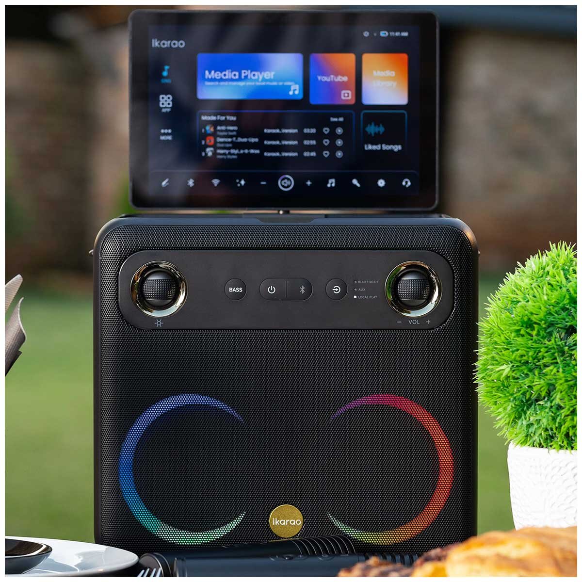 Ikarao Break X2 Portable 600W Karaoke Speakers with 10 Inch TouchScreen Display IK-Break-X2