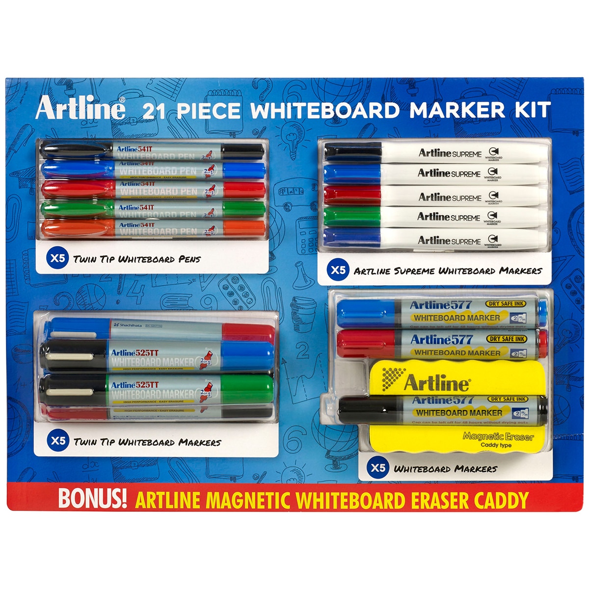 Artline Whiteboard Marker Kit