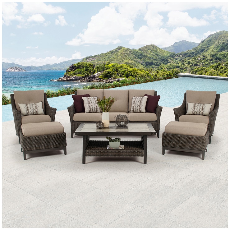 Agio McKenzy Woven Outdoor Deep Seating Set 6pc Costco Australia