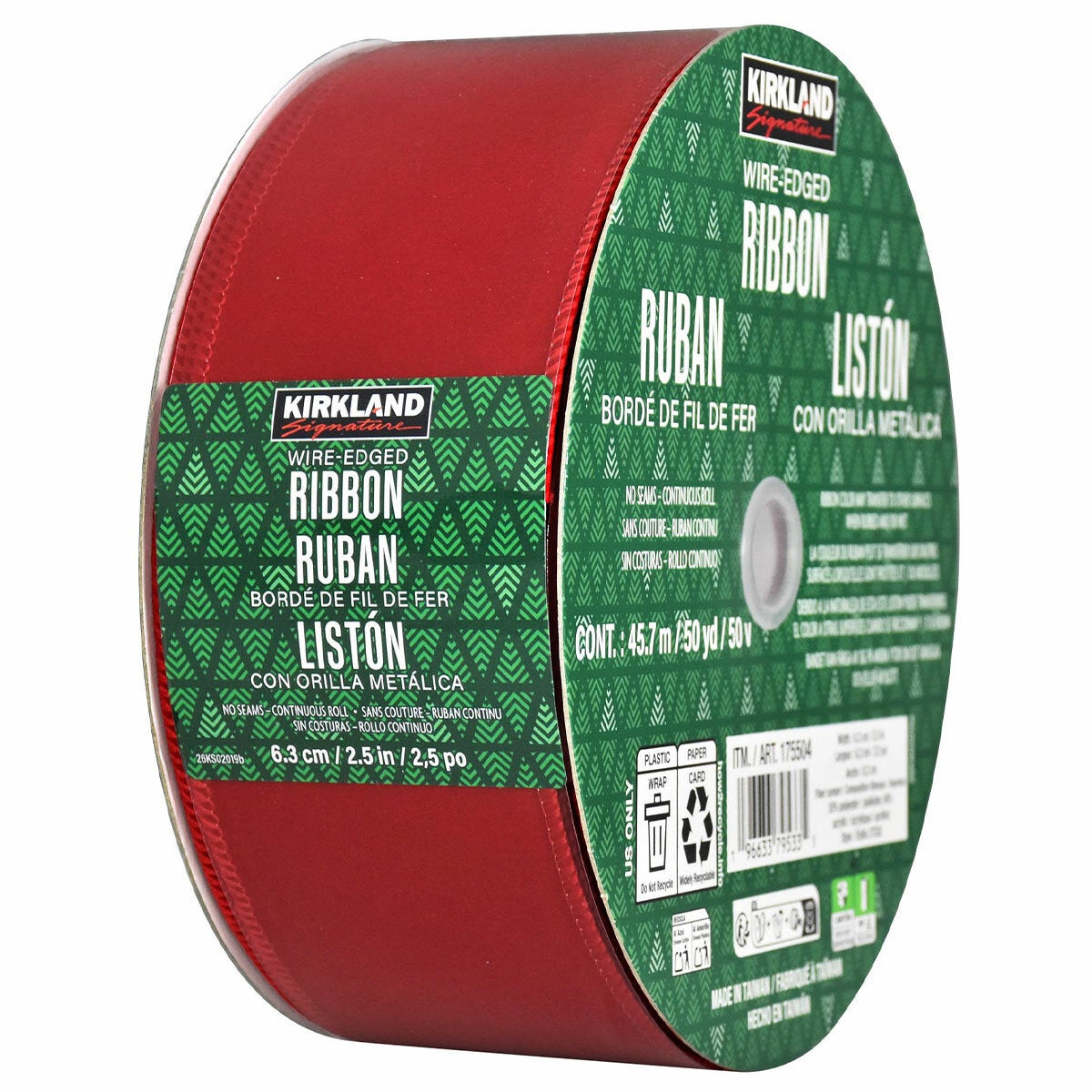 Kirkland Signature Wire Edged Holiday Ribbon 45.7m Kirkland Signature Wire Edged Holiday Ribbon 45.7m