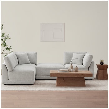Aiden & Ivy 4 Piece Fabric Modular Sofa With 2 Pillows