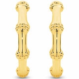 18KT Yellow Gold Bamboo Style Hoop Earrings