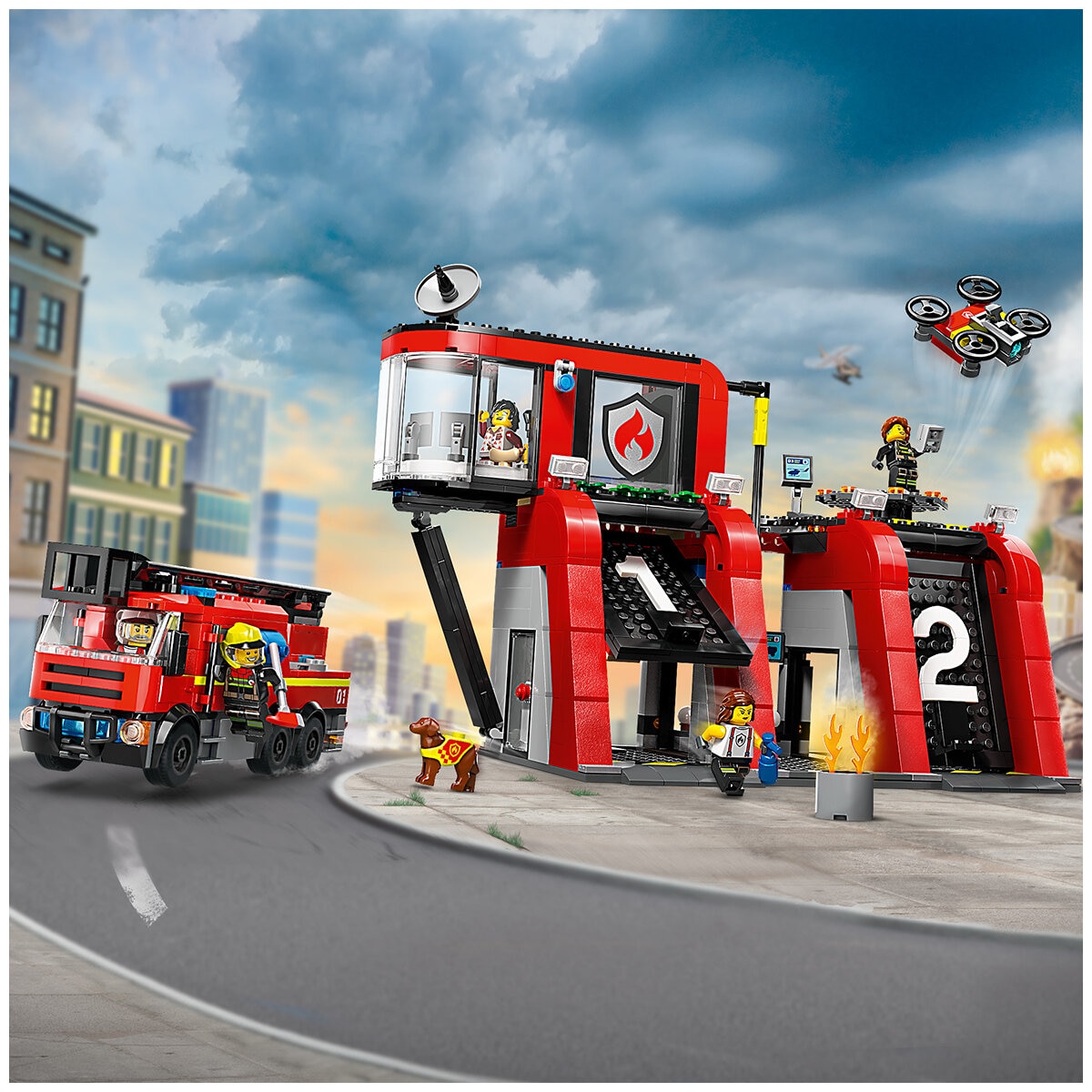 LEGO fire station with fire truck city 6041