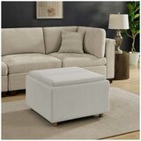 Henredon Sona Fabric Storage Ottoman with Reversible Wood Tray Tops