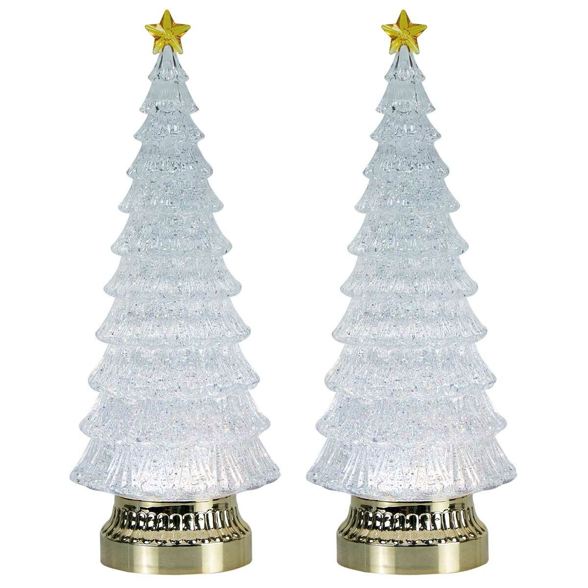 Glitter LED Christmas Trees Set of 2 Glitter LED Christmas Trees Set of 2
