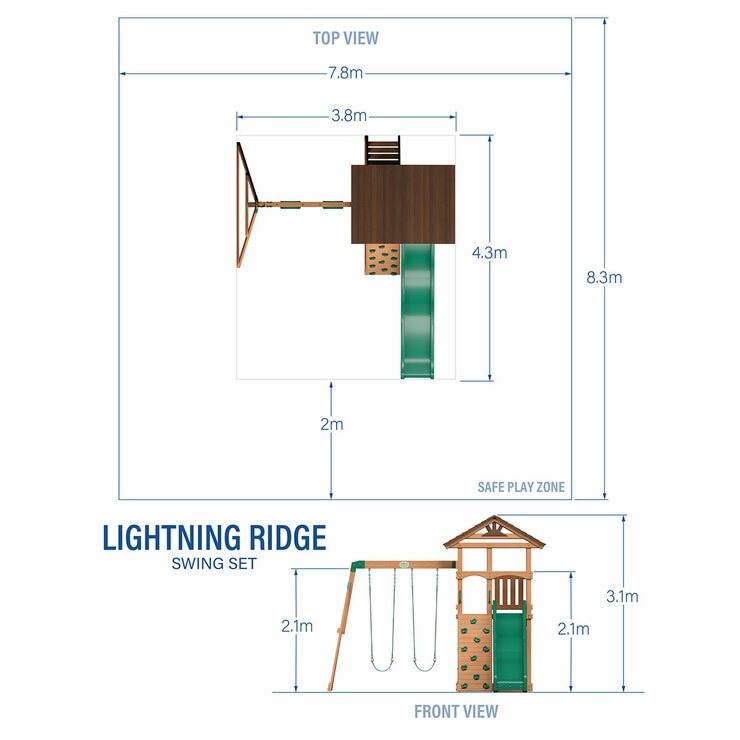 Backyard Discovery Lightning Ridge Playcenter Cedar Wood Swing Set