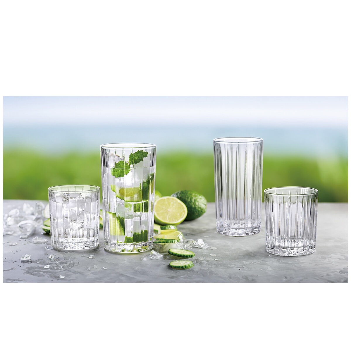 King Crystal Revel Glass Drink Set 16 Piece
