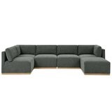 Henredon 6 Piece Fabric Modular Sectional With Ottoman