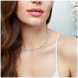 18KT White Gold 5.58 ctw Diamond Link Necklace