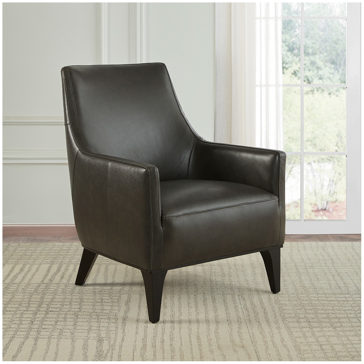 Kuka Tan Leather Accent Chair Dark Grey L1315 | Costco Australia