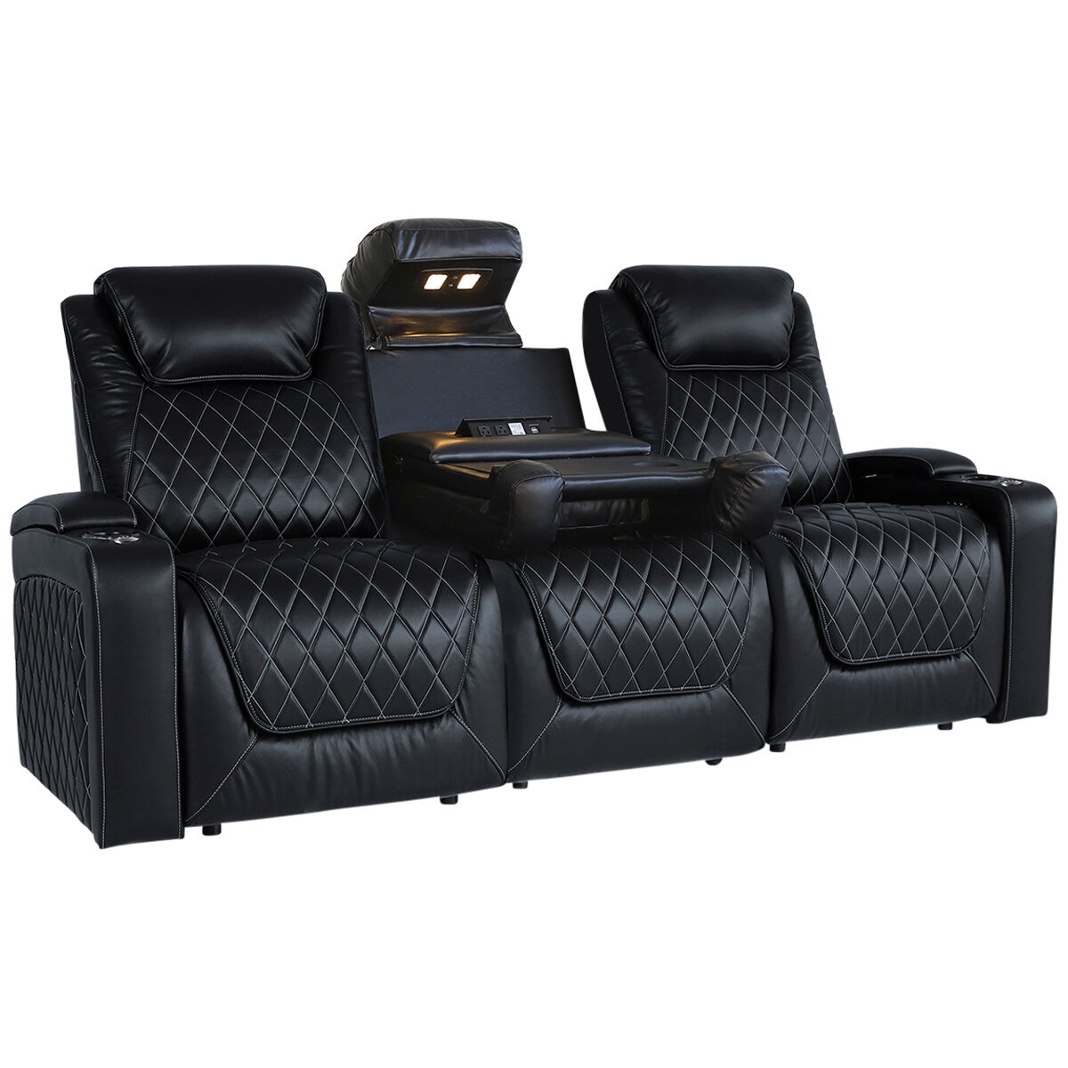 Valencia Home Theatre Oslo Console Edition 3 Seater Black