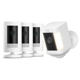 Ring Stick Up Cam Battery 3 Pack (White) + Spotlight Cam Plus Battery (White)