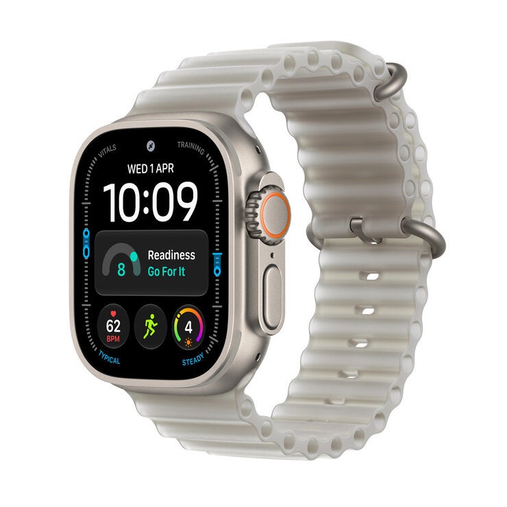 Apple Watch Ultra 4 GPS + Cellular 49mm Natural Titanium Case with Translucent Grey Ocean Band Apple Watch Ultra 4 GPS + Cellular 49mm Natural Titanium Case with Translucent Grey Ocean Band