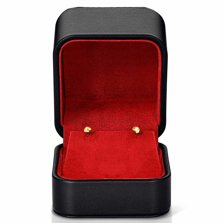 18K Yellow Gold Diamond Cut Ball Stud Earrings