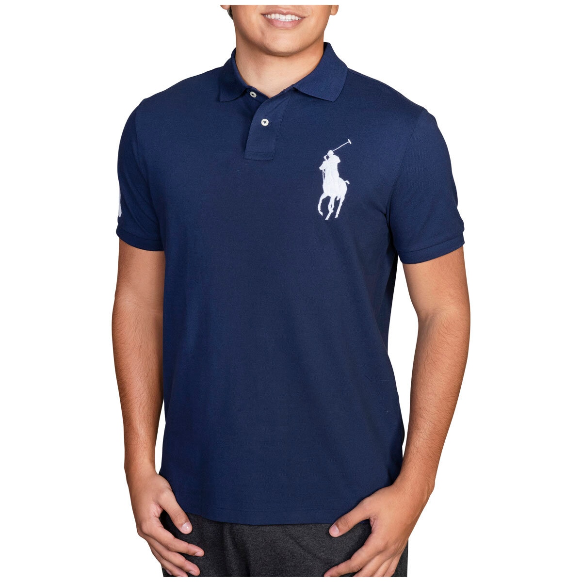 Polo Ralph Lauren Men's Big Pony Polo Grey Navy