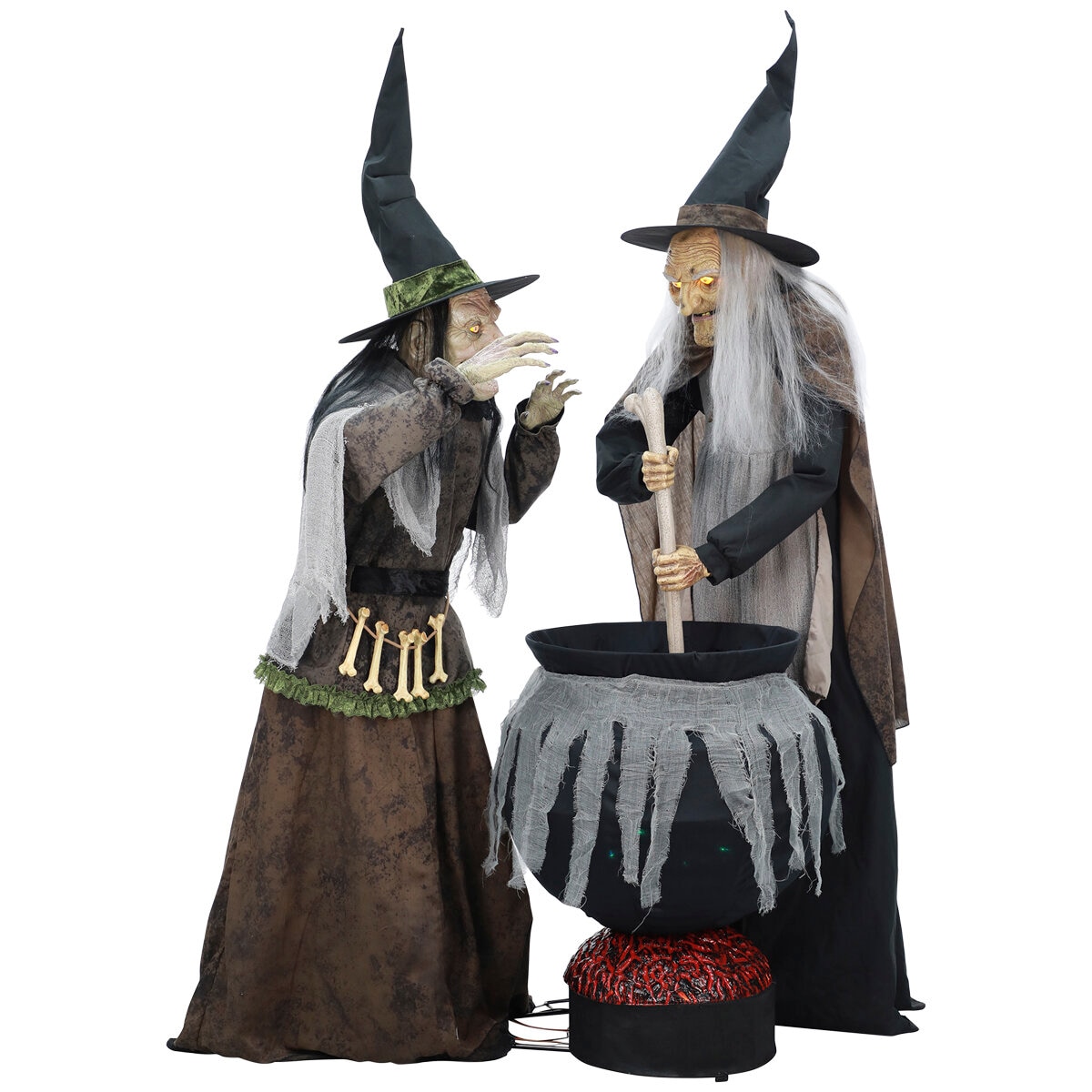 Deluxe Animated Witch Cauldron Duo