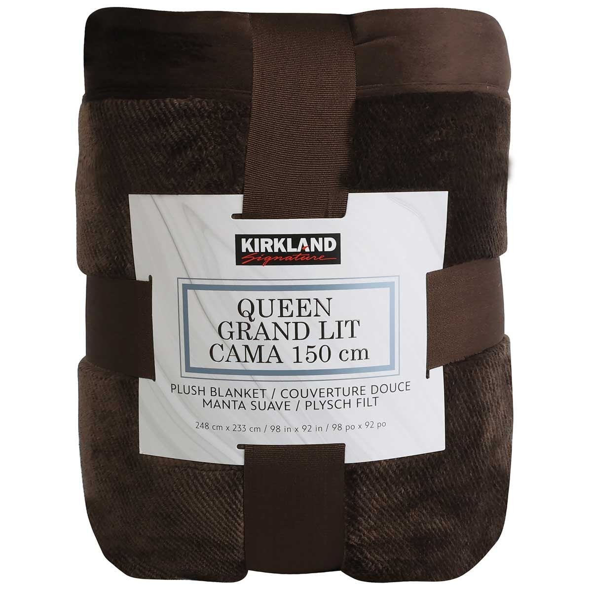 Kirkland Signature Plush Blanket Queen Brown