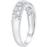 18KT White Gold 0.49ctw Diamond Two Row Fashion Ring
