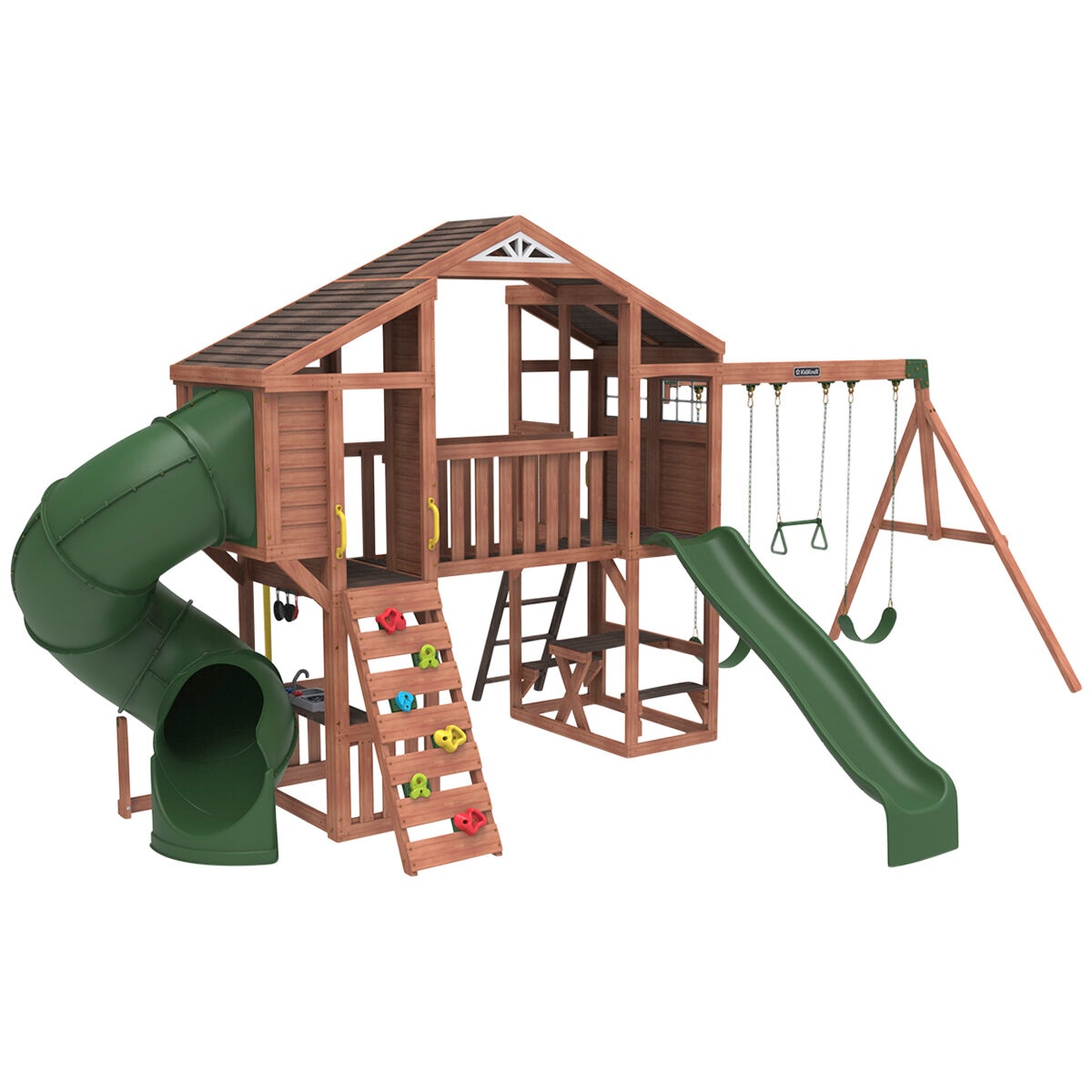 KidKraft Boulder Bluff 2 in 1 Wooden Playcentre and Swing Set