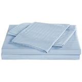 Bdirect Kensington 1200TC Cotton Sheet Set in Stripe - Double Chambray Blue