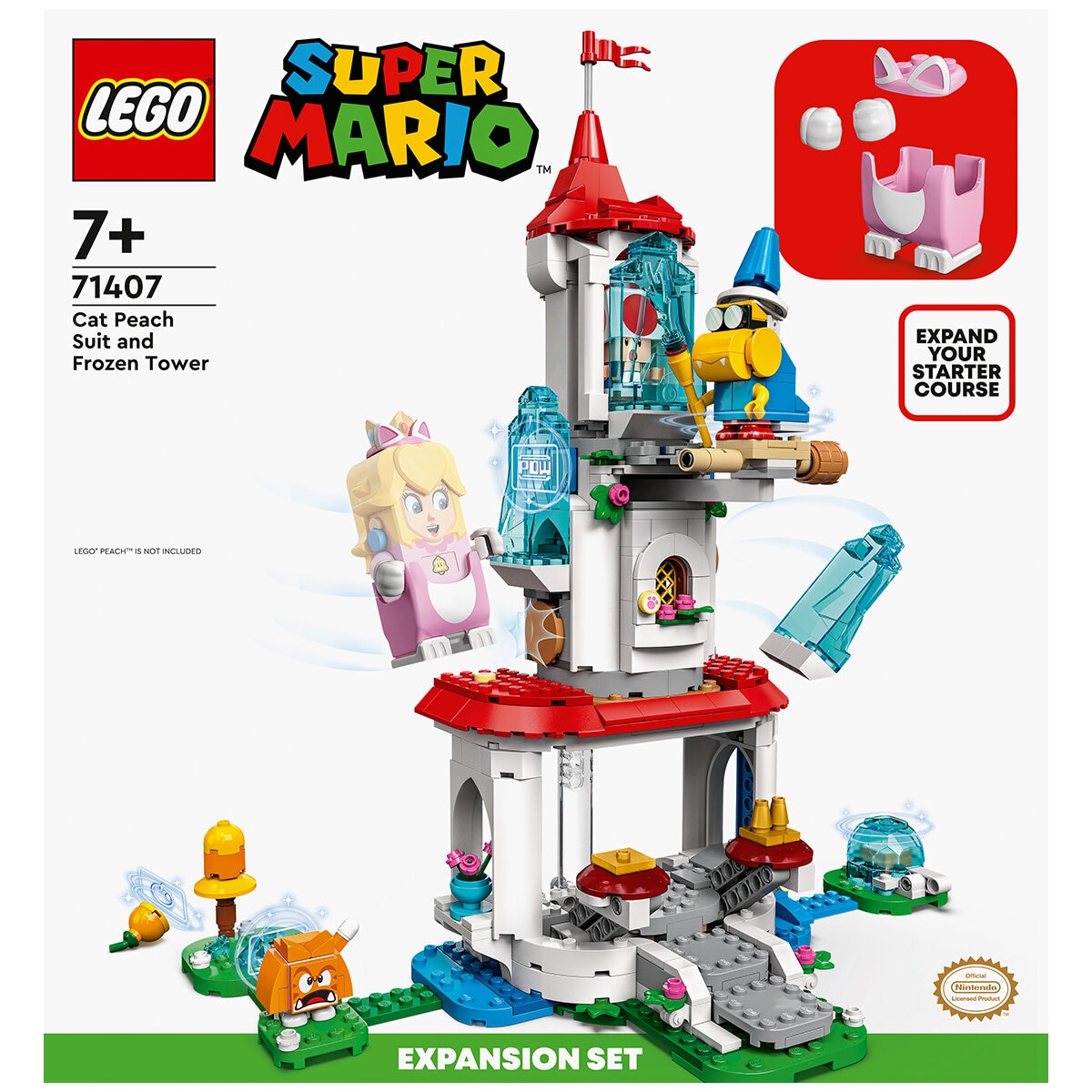 LEGO Super Mario Cat Peach Suit and Frozen Tower Expansion Set 71407