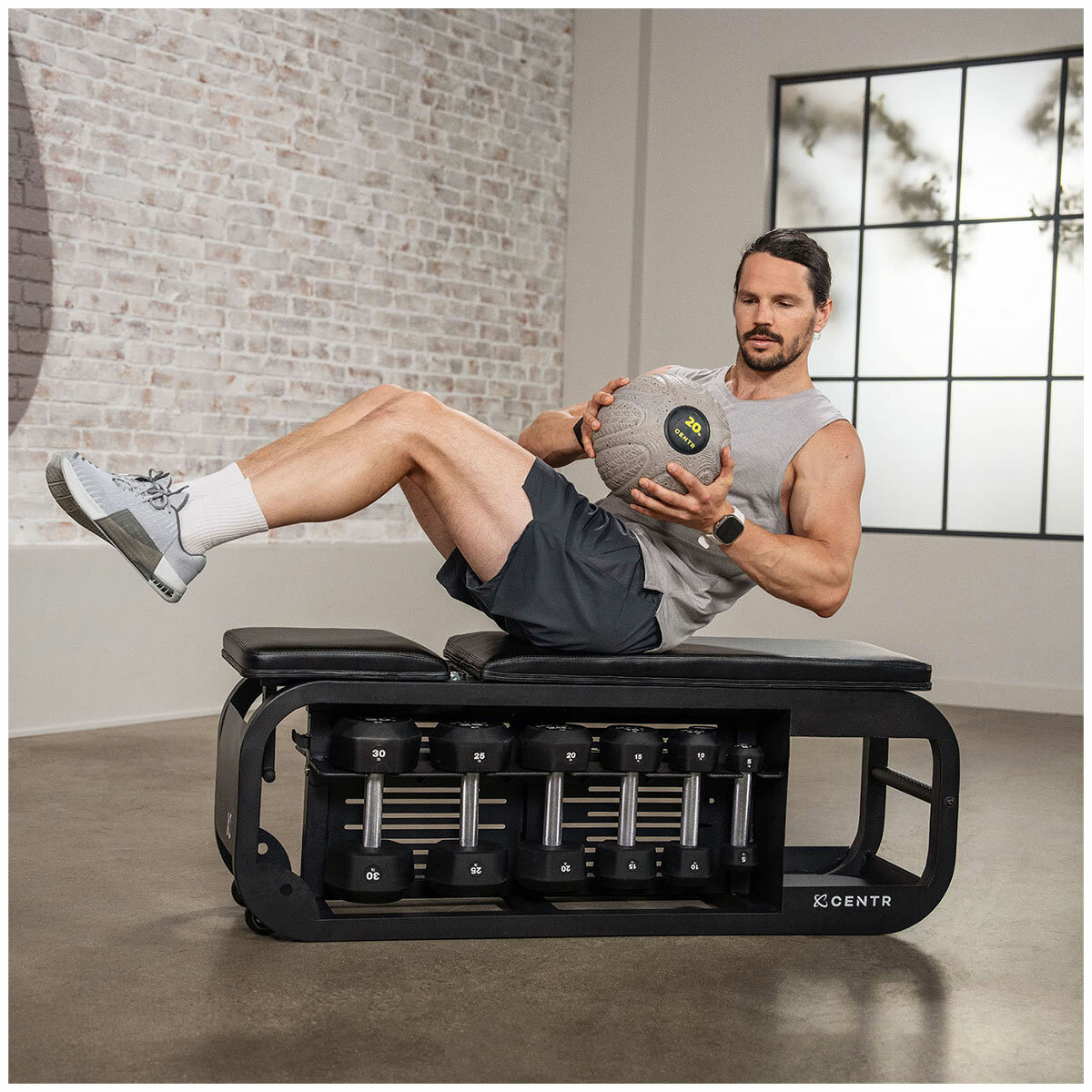 Centr Fusion Bench With Dumbbell Storage