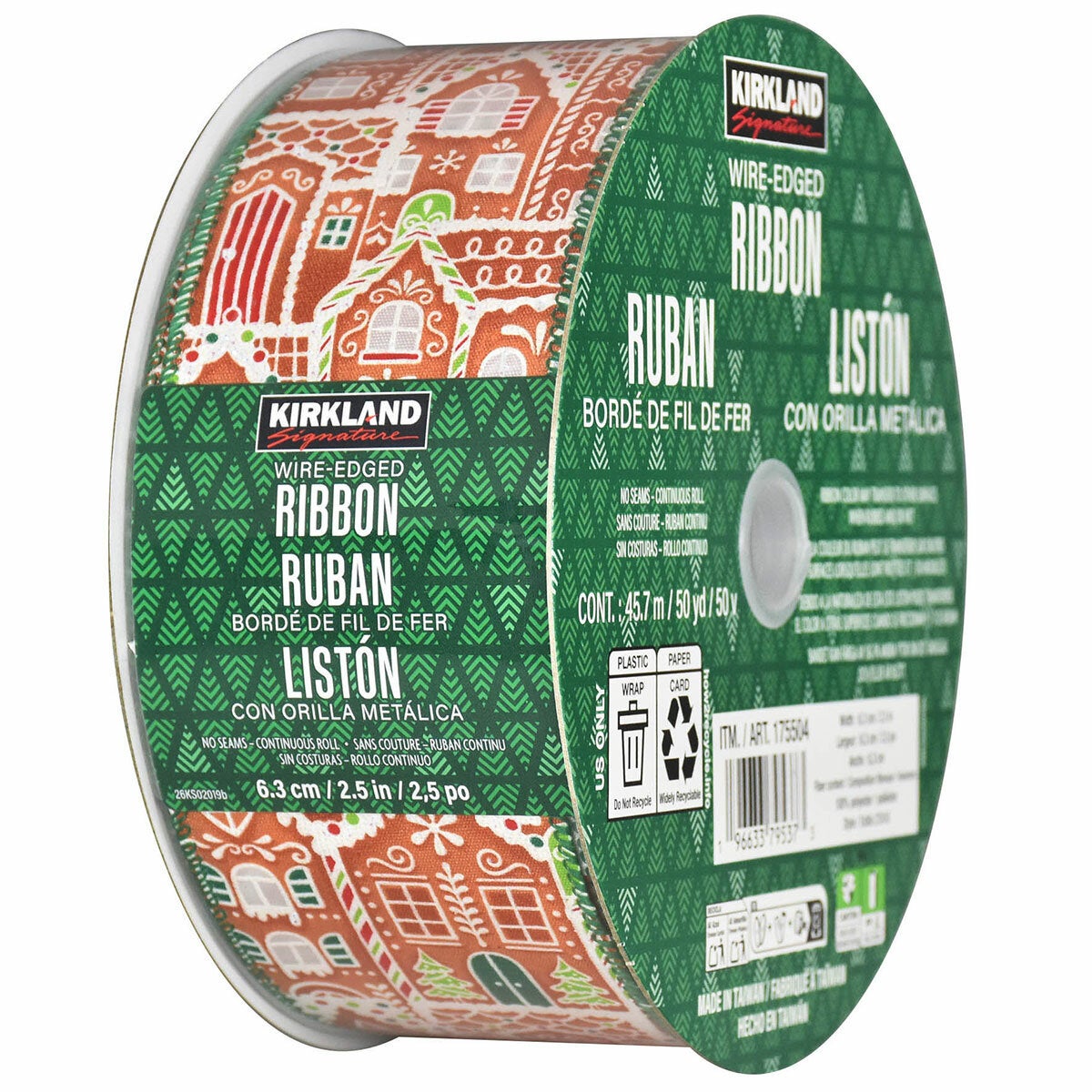 Kirkland Signature Wire Edged Holiday Ribbon 45.7m Kirkland Signature Wire Edged Holiday Ribbon 45.7m