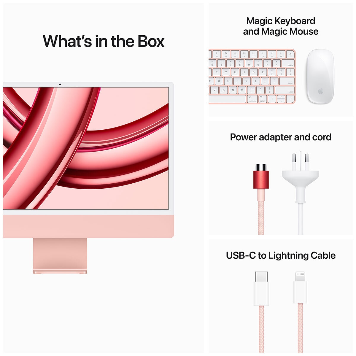 iMac 24 Inch with Retina 4.5K Display, M3 Chip 8-Core GPU 256GB Pink