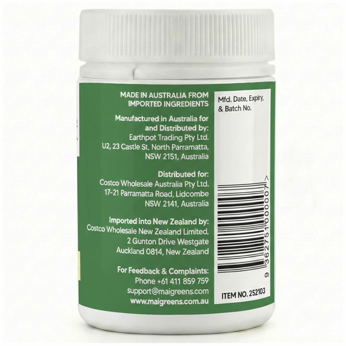 Mai Greens Moringa Capsules 5000mg 240 capsules