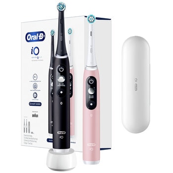 Oral-B iO Series 6 Duo Electric Toothbrush - Black Onyx And Light Rose