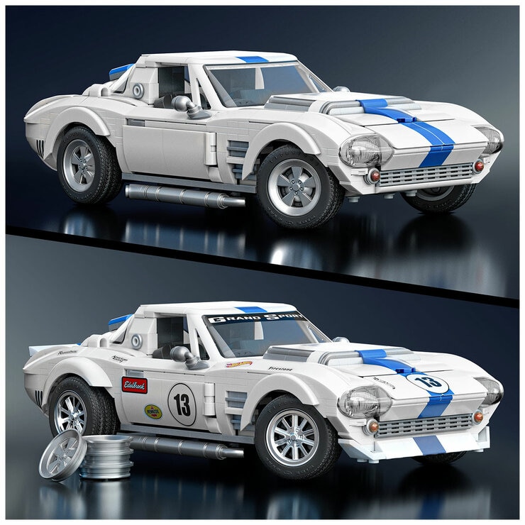 Mattel Brick Shop Hot Wheels Cadillac 1:32 And Corvette 1:16