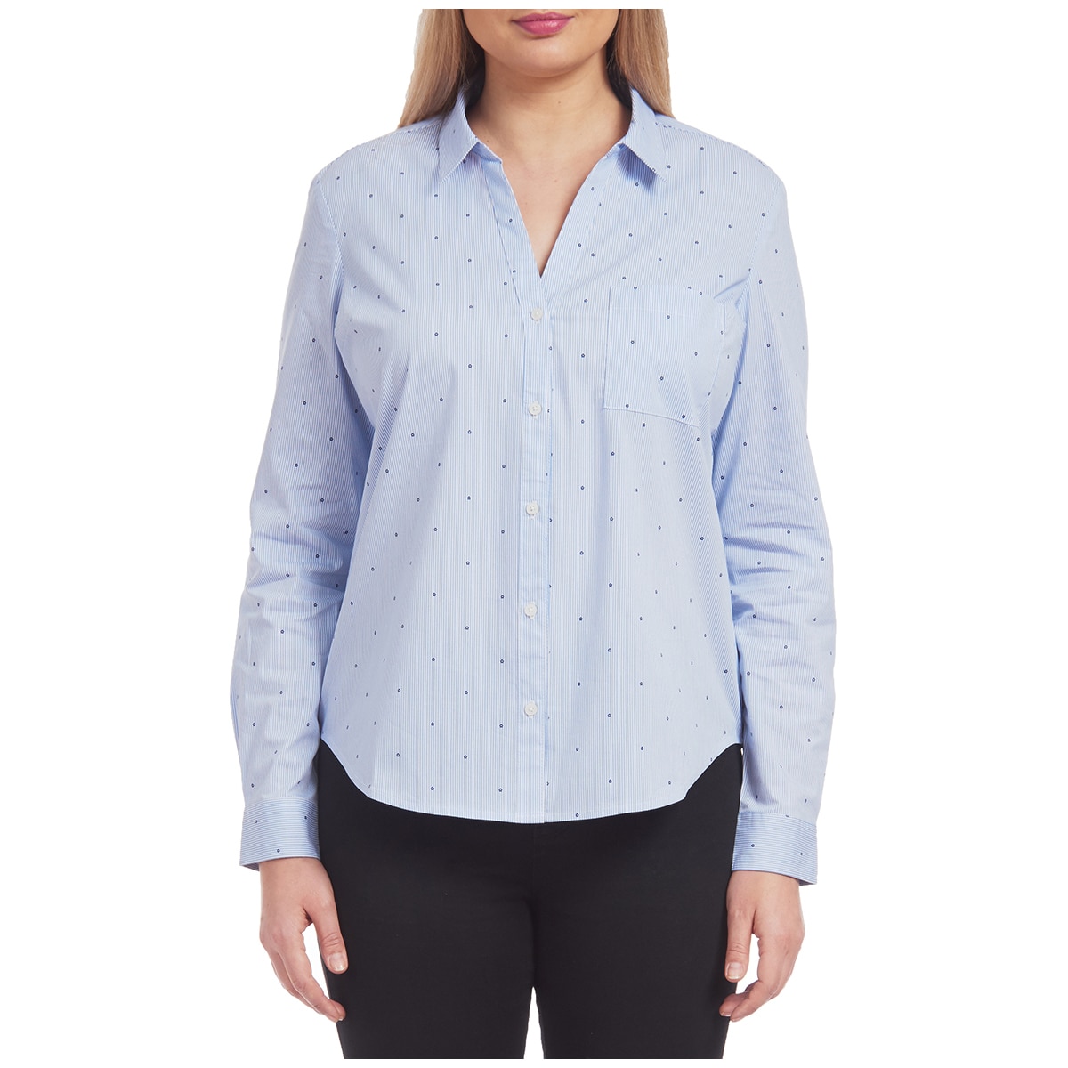 JACHS Girlfriend Cotton Shirt - Blue