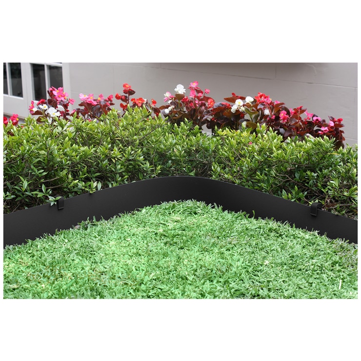 Greenlife Plastic Garden Edging 2 x (1000 x 15cm) with 20 Pegs Black Costco Australia