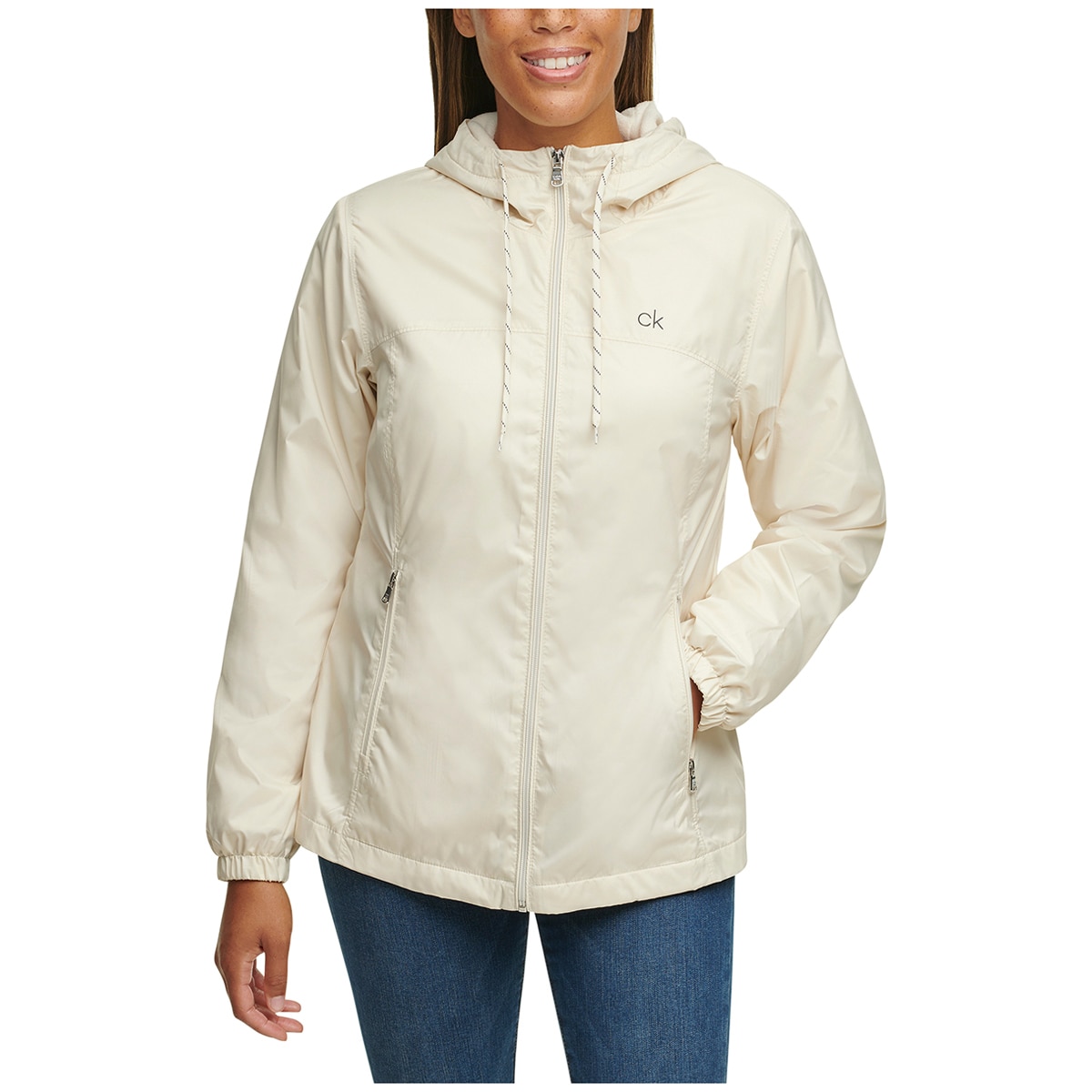 Calvin Klein Women's Windbreaker Jacket Chalk | Costco Au...