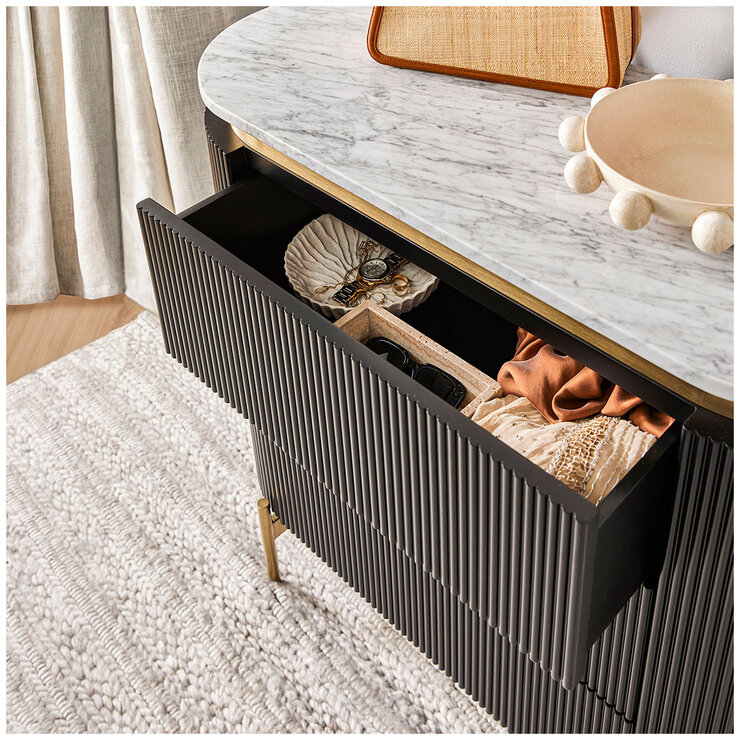 CAFE LIGHTING & LIVING Demarco 3 Drawer Chest Black