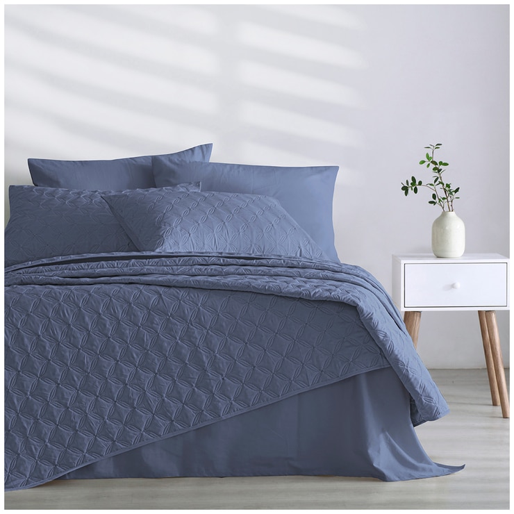 Gracious Living Coverlet Set Queen Denim Blue Costco Australia